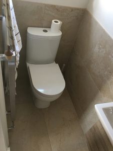 247 Plumbing Solutions of Larkfield, Kent. Removal and replacement of Ensuite Bathroom including new fittings and fixtures, shower, flooring, tiling and decorating in Sevenoaks Weald, Kent.